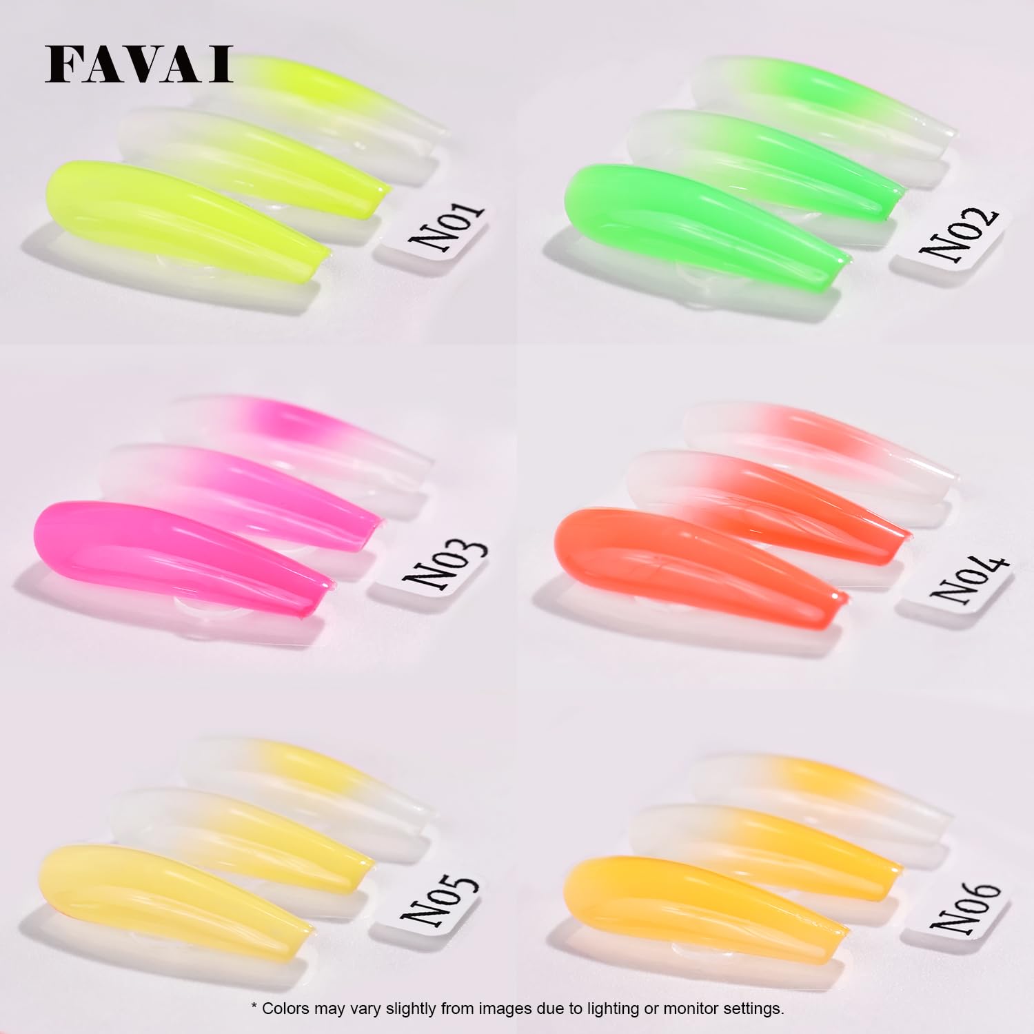 FAVAI Selection 24 kolory Zestaw żelowych lakierów do paznokci Airbrush Air - gorąca kolekcja 24 * 10ml