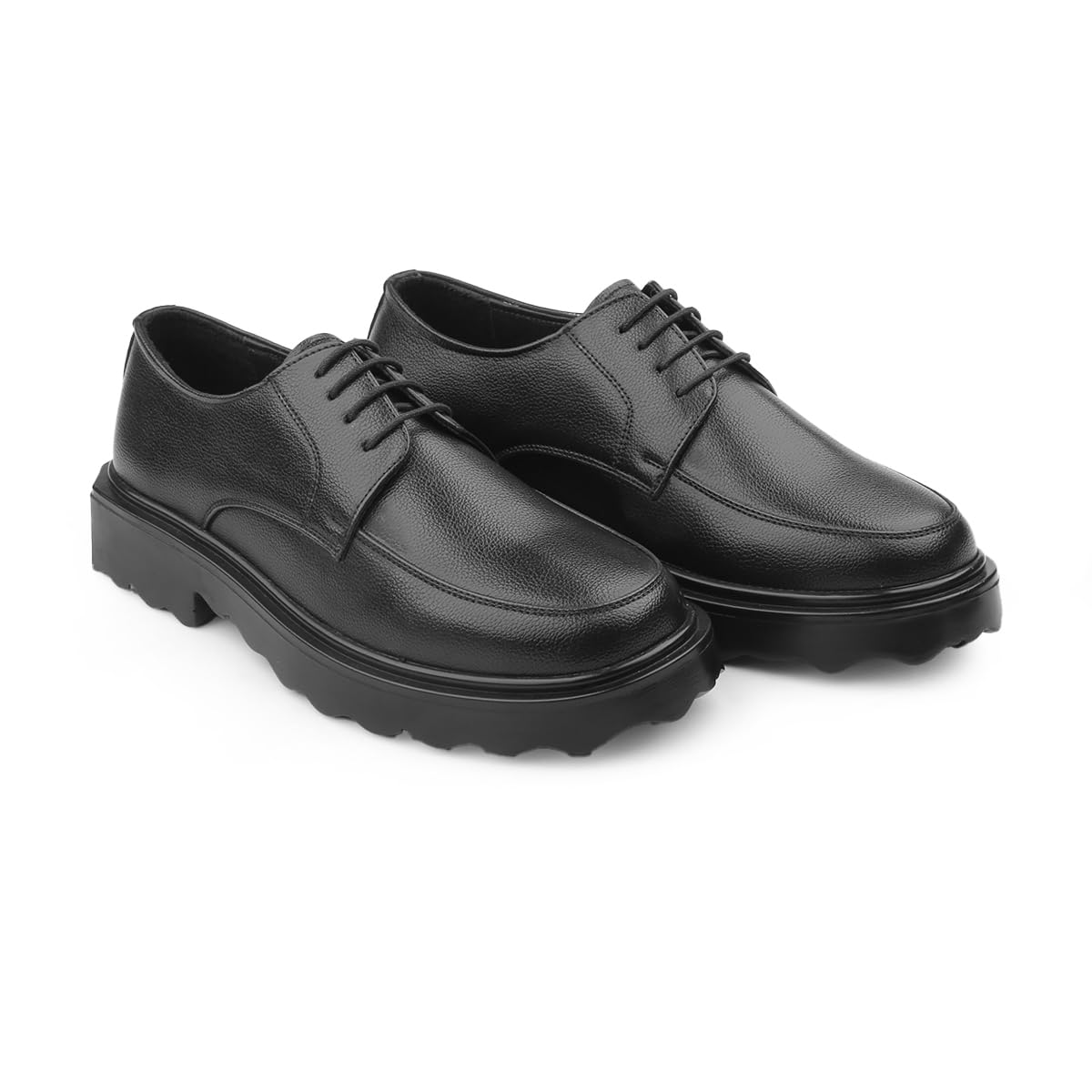 yuvrato baxi Men's Faux Leather Uniform Dress Shoes & Lace Up Derby Shoes with Textured Design & Chunky Sole for Casual Formal Wears-picture-44