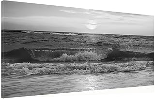 Black and White Ocean Wall Art,Black and White Nature Wall Art,Black Whi...
