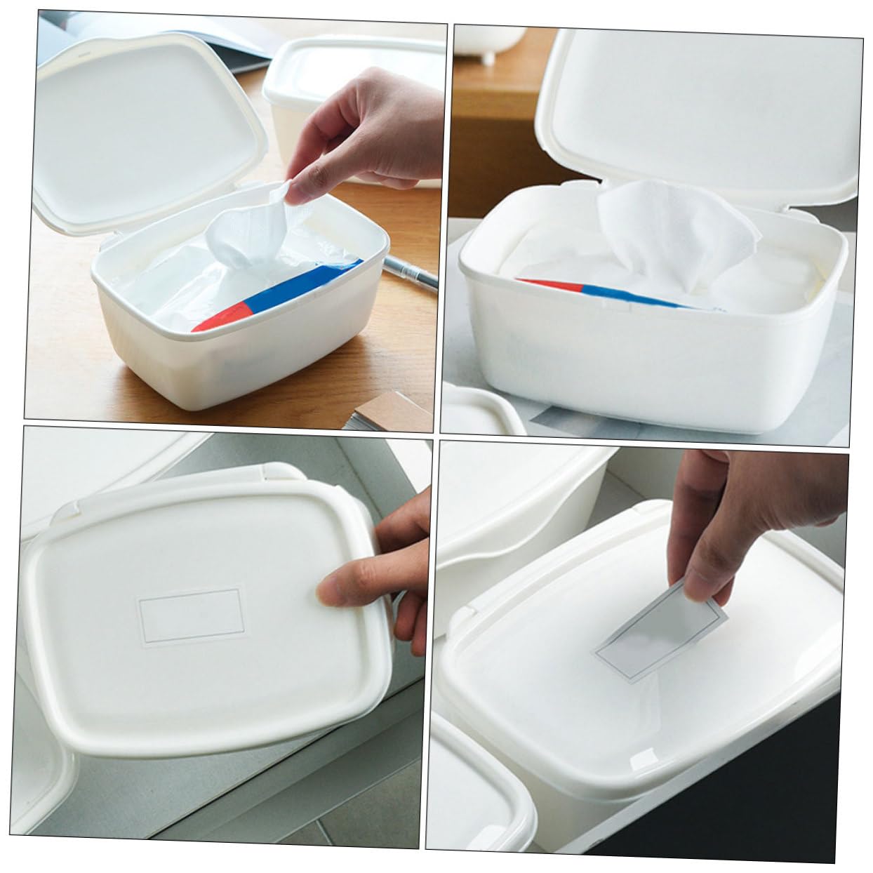 PRETYZOOM 6 Pièces Boite à essuyer distributeur de lingettes pour bébé porte-récipient d'essuyage pour lingettes portable pour lingettes lingette bebe