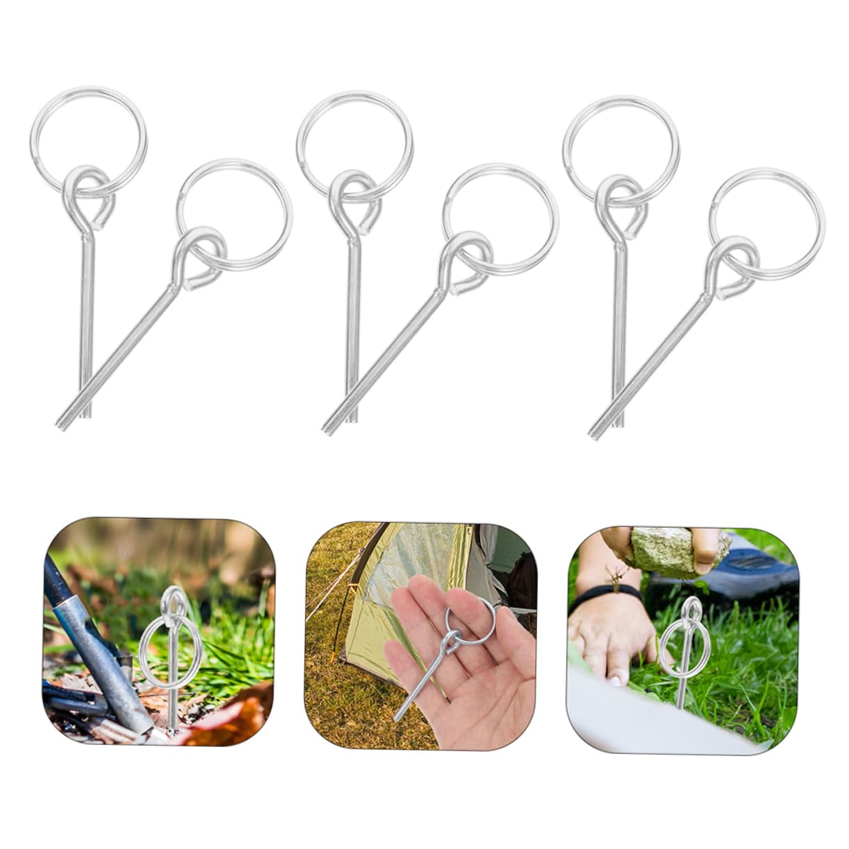 WOONEKY 40piezas Postes De Fibra para Tiendas De Campaña Conectores para Camping y Mochilerismo Kit De Reparación con Anillos y Pasadores para Senderismo y Actividades Al Aire