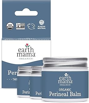 Earth Mama Organic Perineal Balm | Naturally Cooling Herbal Salve for Pregnancy and Postpartum Relief with Witch Hazel & Calendula, Feminine Care Essentials, No Benzocaine or Butane, 2-Oz (3-Pack)