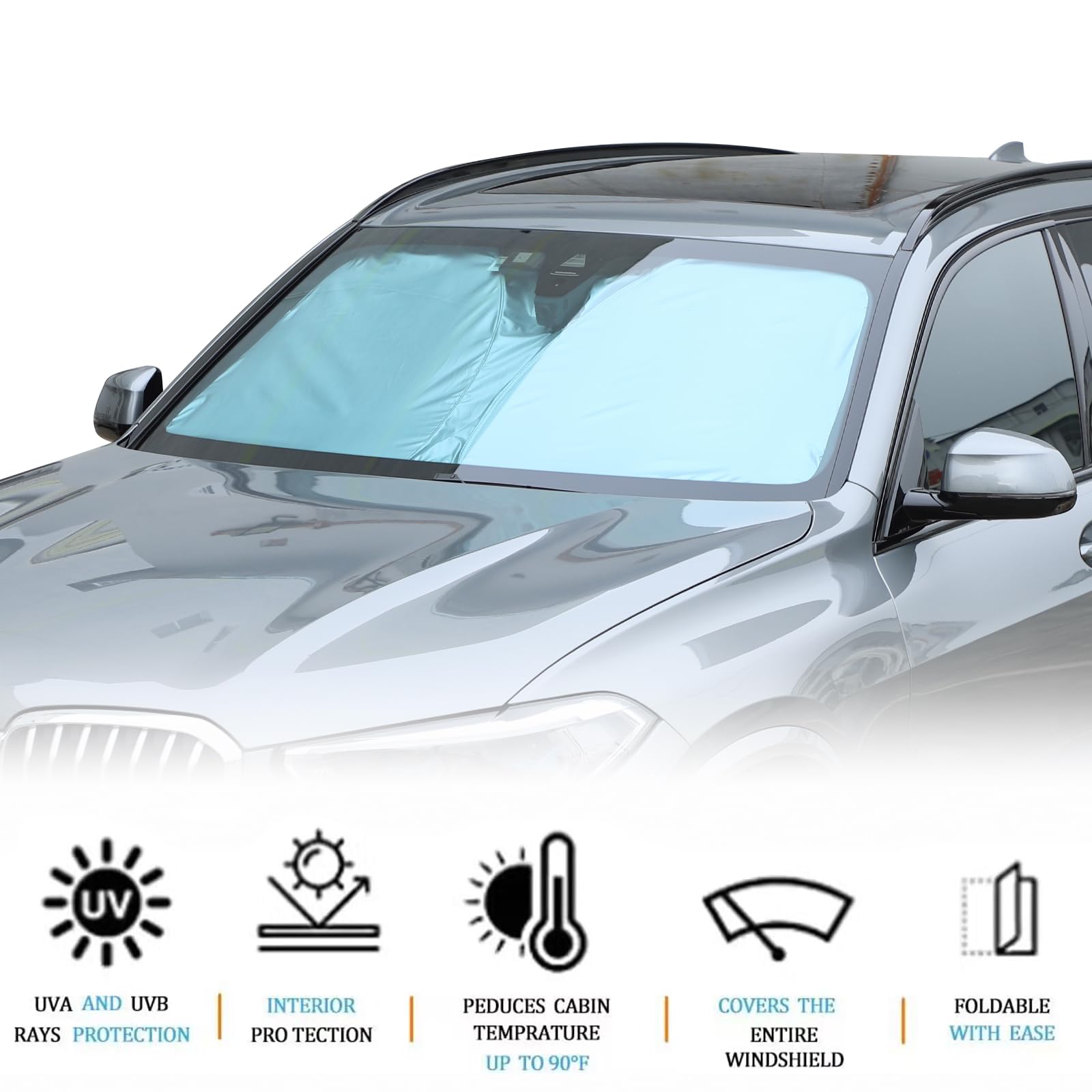 Parasole Finestrini Auto Schermo Solare Auto Parasole Auto WIN.MAX Per Bambini - UPF 55 , Autoadesivo | Protezione UV E Calore Per Viaggi Finestrini Auto Parasole Finestrino Auto Bambini - Foto 3