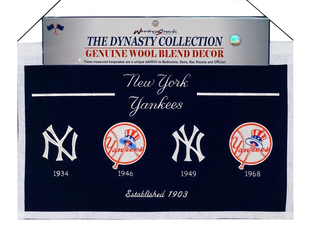 RICO New York Yankees - Established 1903 - Classic Logos through the years Wool Heritage Dynasty Banner 22 x 14
