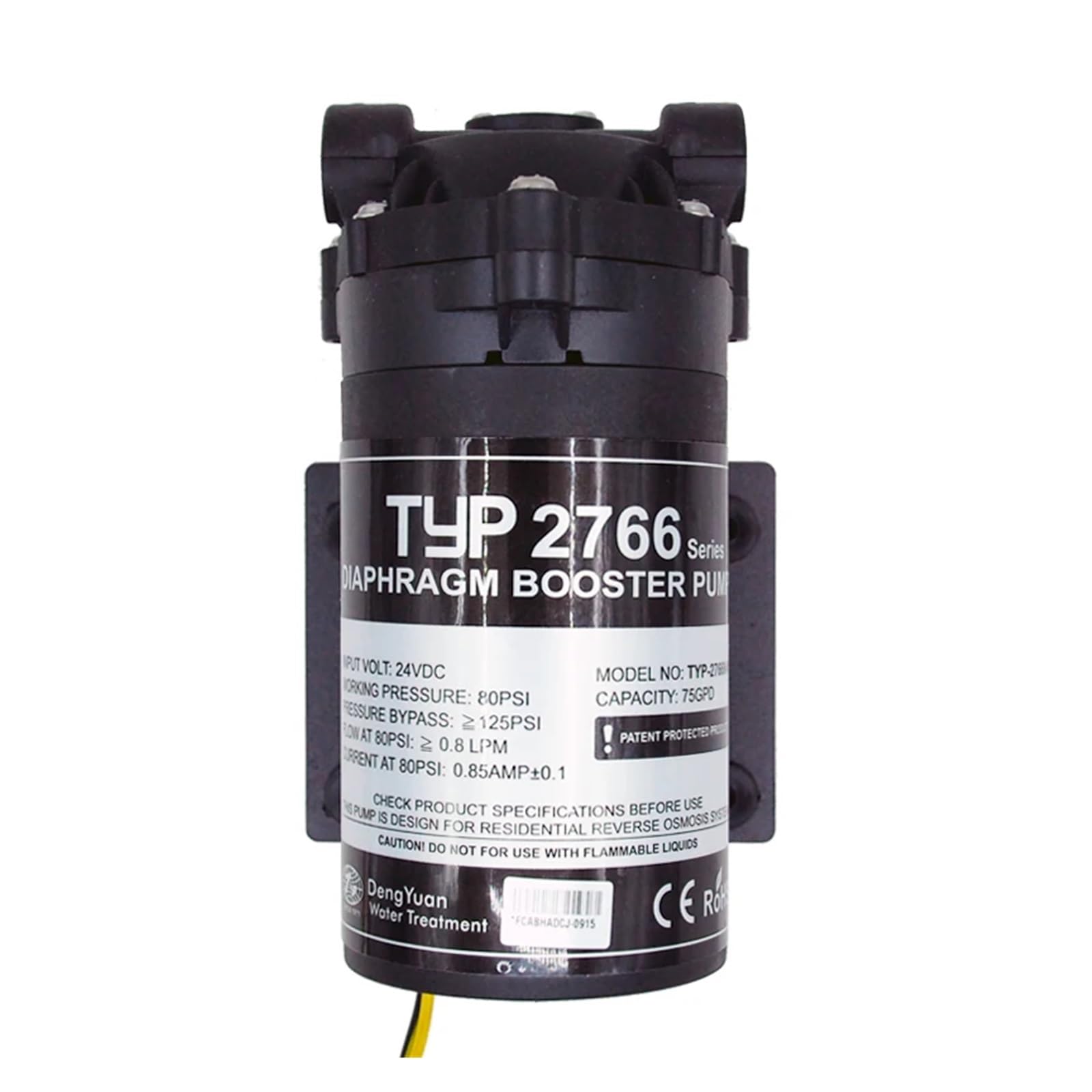 75gpd Water Filter RO Booster Pump 2766NH Increase Reverse Osmosis System Pressure(Without Fittings)