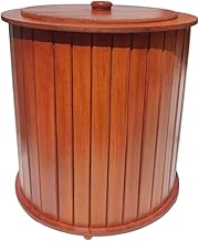 Lixeira Banheiro Lixo para Banheiro Escritório Cozinha Luxo Rústico Lixo Rustico (Madeira Mogno)