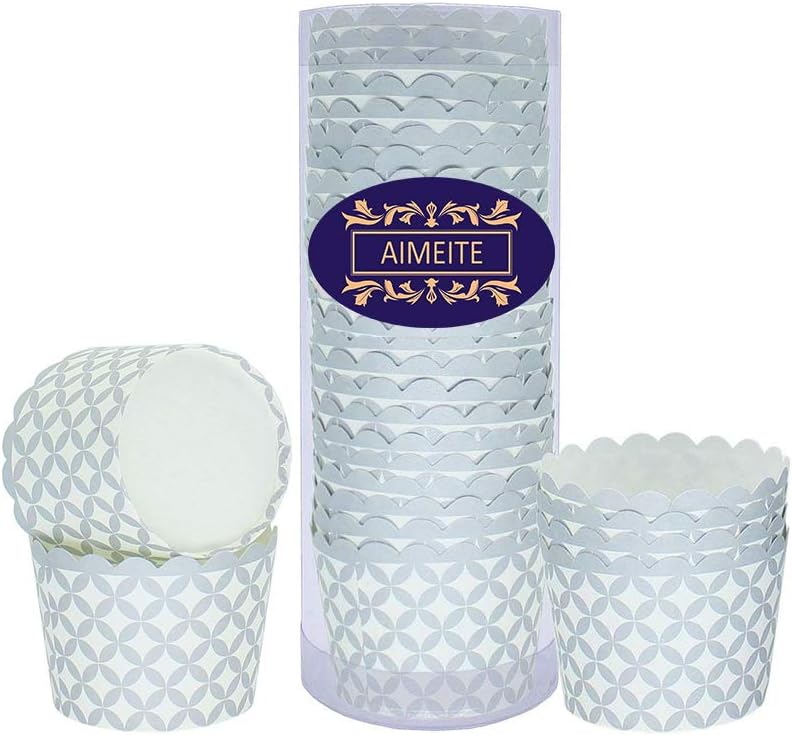 AIMEITE (Pack of 24) Cupcake Wrapper Paper Cases Baking Cups Liners Cake Muffin Greaseproof Cupcake Cases Muffin Cases (Gray)