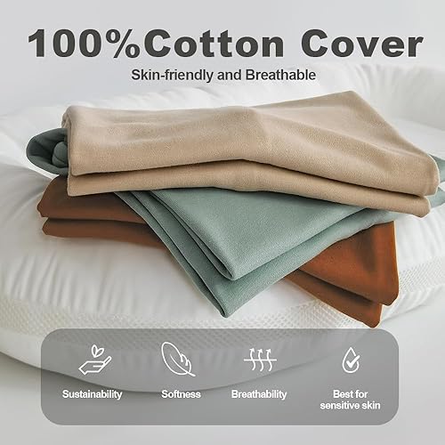 Miniatura 5 de Tumbona infantil, funda para nido de bebé, algodón suave e interior impermeable, asiento de piso para bebé para el tiempo boca abajo, tumbona para