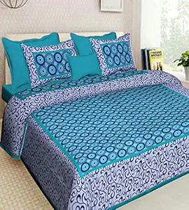 Magic Angel Brand Bedsheet - 144 TC 100% Pure Cotton Hand Printed Bedsheet, King Size Bedsheet with 2 Pillow Cover || Cotton Bedsheet/Chadar/Bedspread|| Double Bed Bedsheet (SGC)