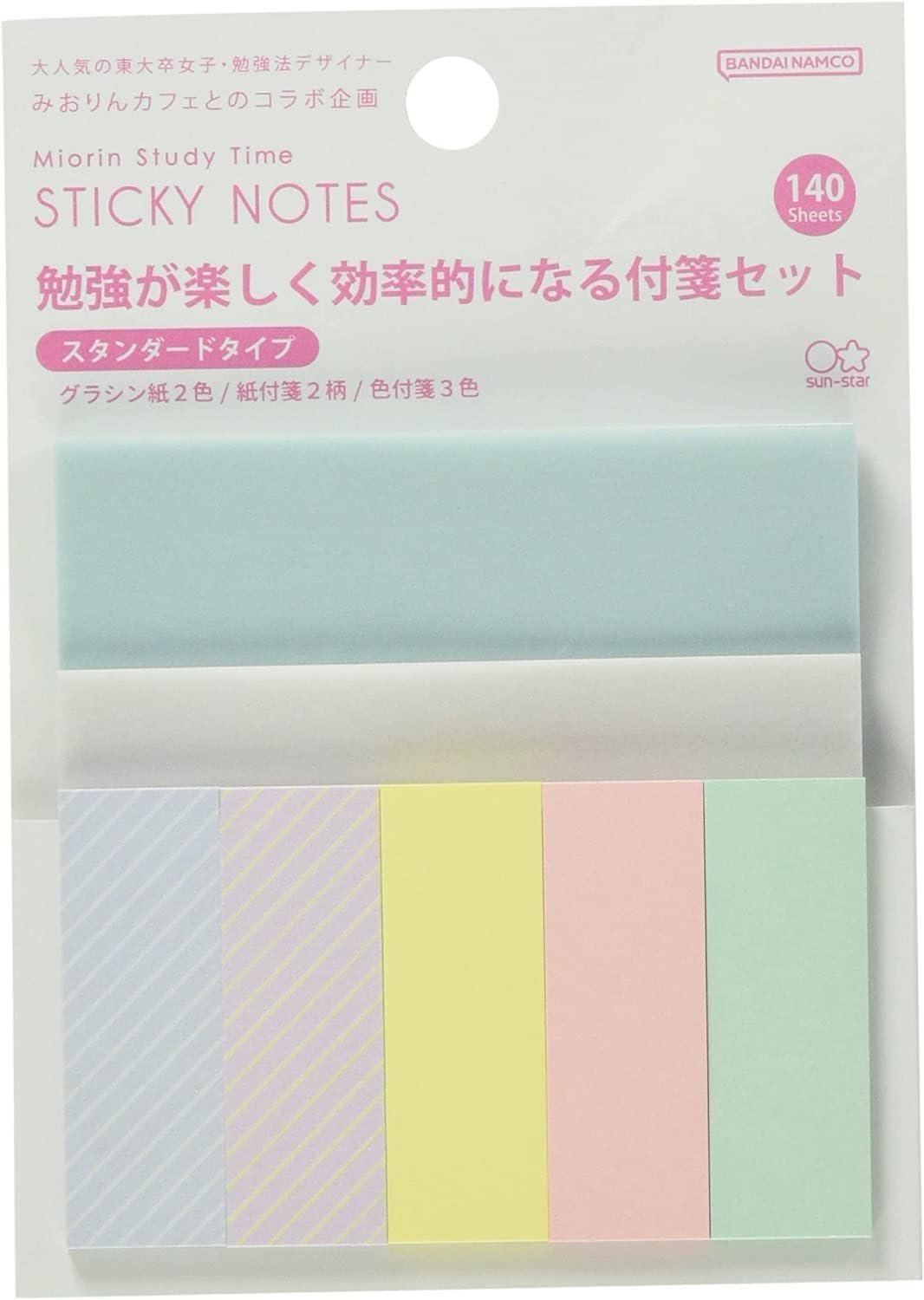 Amazon.co.jp: サンスター文具 みおりん 付箋 アソート スタディタイム