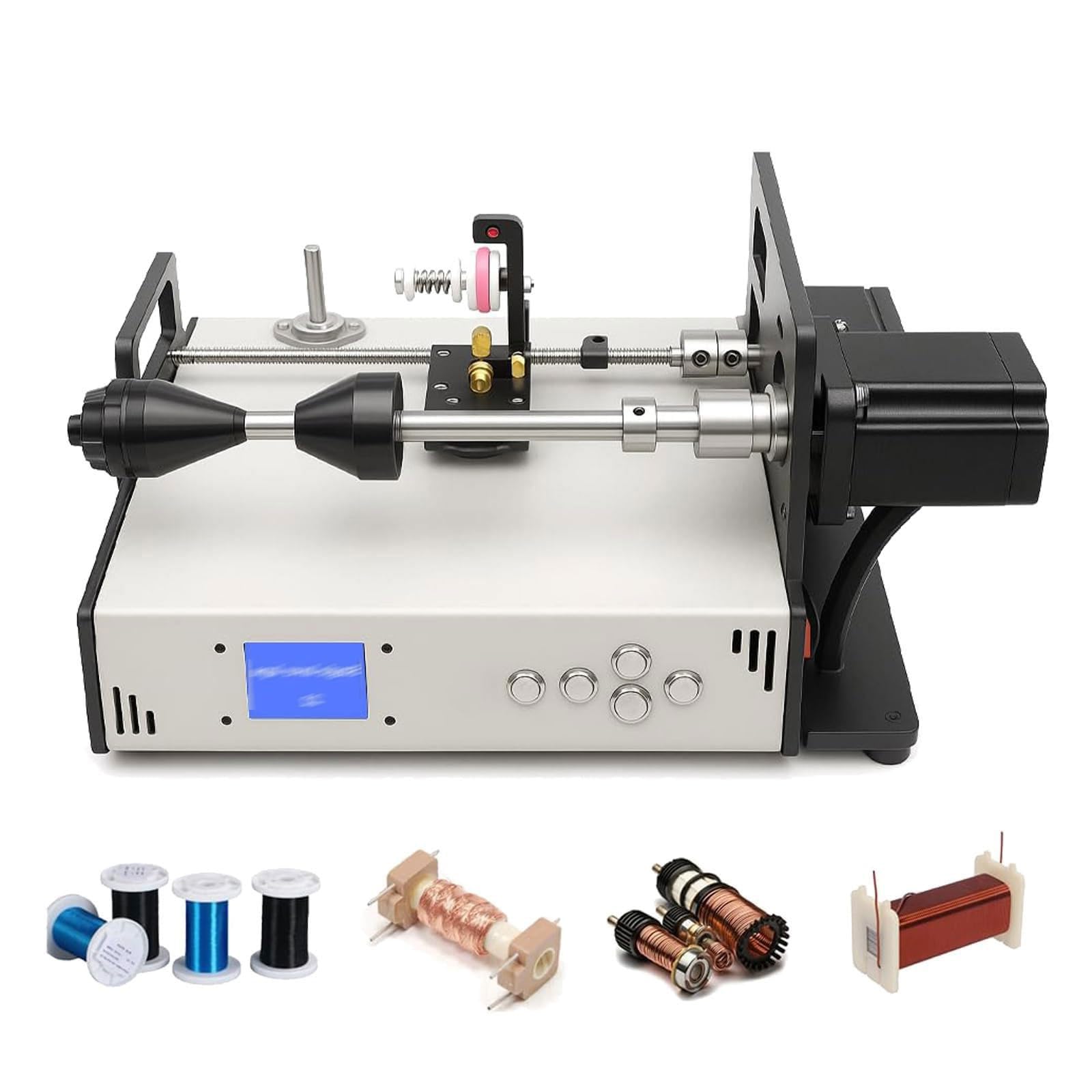 Bobinadora digital automática de cable, 2-15 vueltas/s, dispositivo ajustable para línea de pesca, alambre esmaltado, precisión de 0,01 mm, con amplificador de tubo