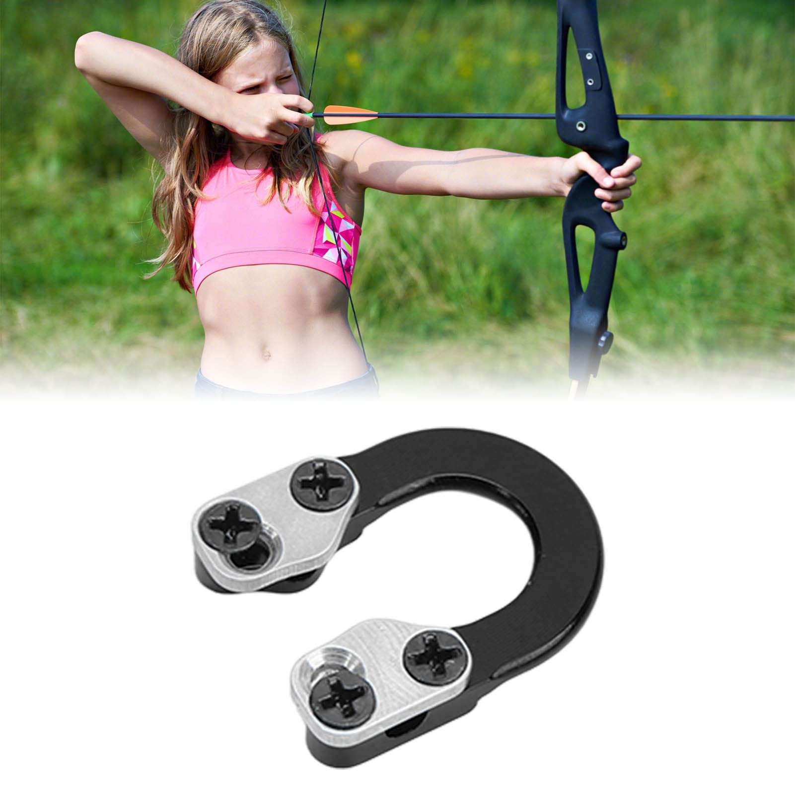 Boucle D En Métal Pour Arc à Poulies – Alliage Alu 7g – 4 Vis Antiglisse – Tournevis Inclus – Tir à L'Arc Chasse
