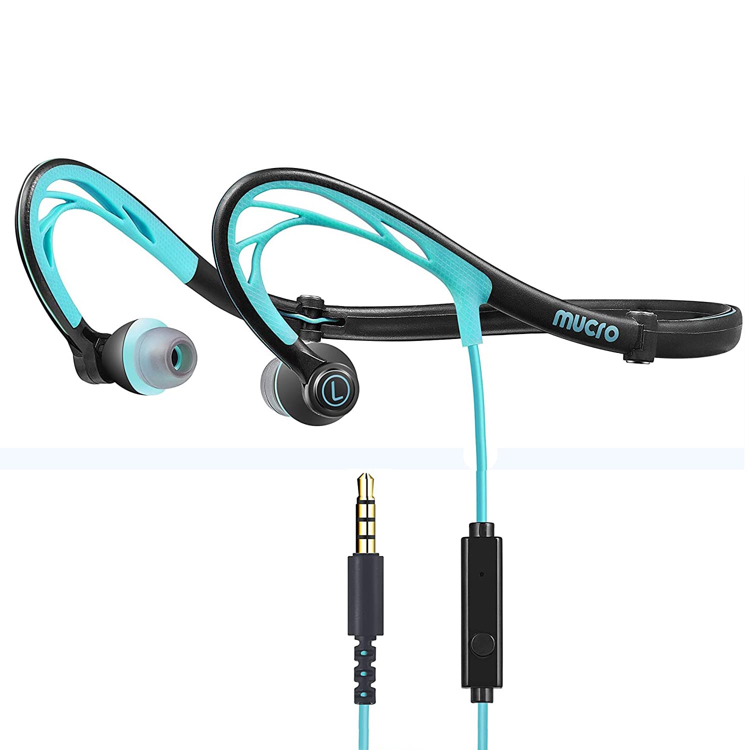 Mucro Foldable Running Sports Headphones Wired Night Neckband