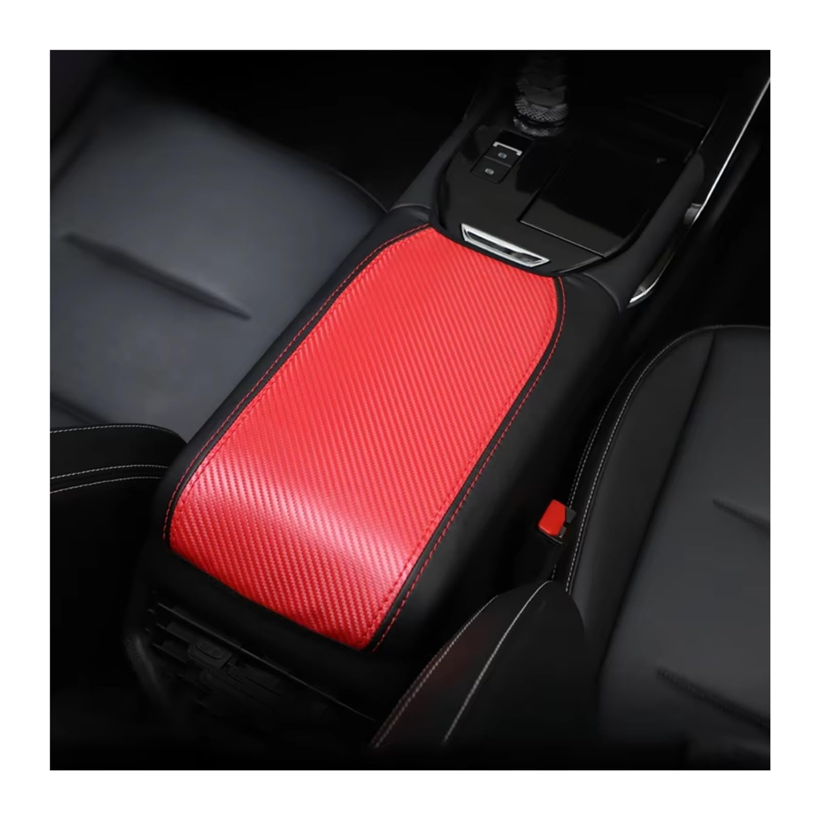 Car Trim Sticker for Haval H6 3rd Gen 2021 2022 2023 2024 Case Accessories Car Center Console Armrest Box Cover(Carbon Red)