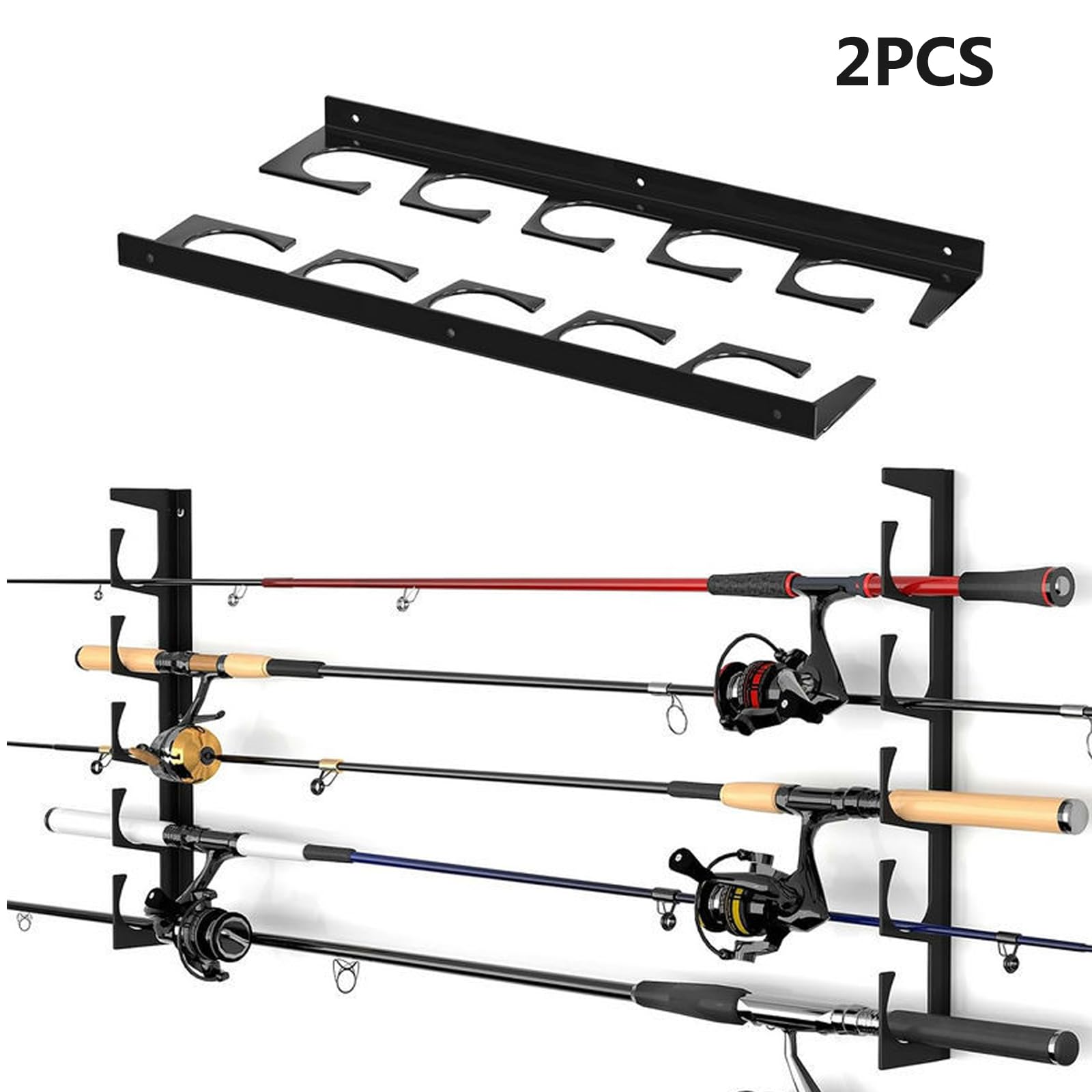 Meooeck Set 8 Supporti Per Lenza Da Pesca Con Molle - Organizzatore Per Ami E Lenze - 27,9 X 6,9 X 1,7 Cm - Giallo - 6