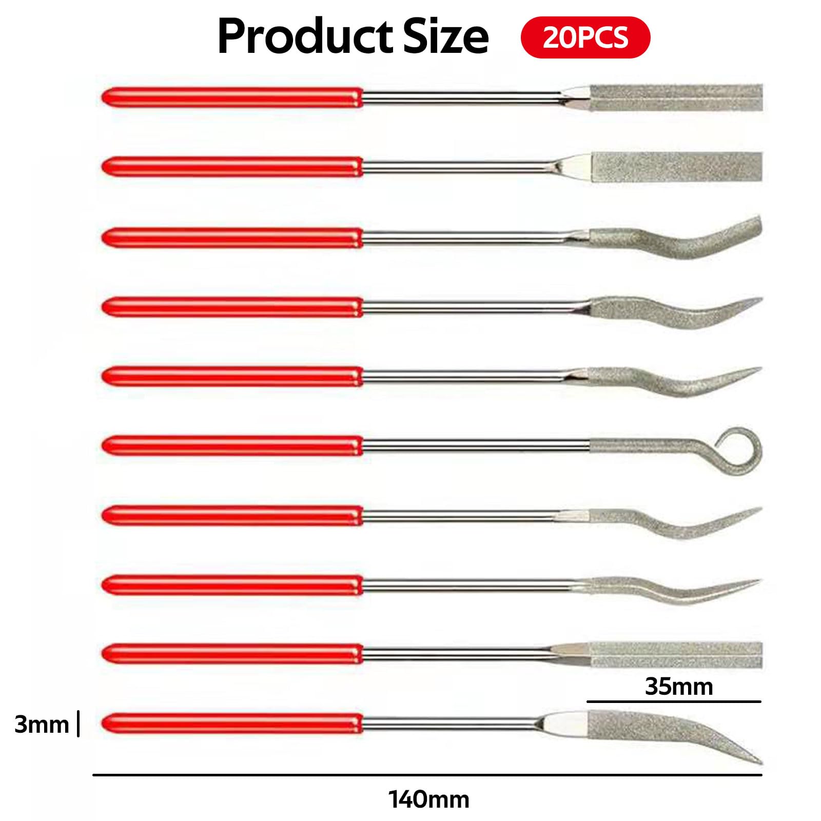 BRIOTA 20 Pcs Diamond Needle File Set - Image 2
