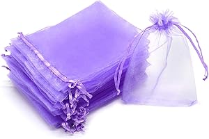 50 Pcs 3x4 Light Purple Organza Bags