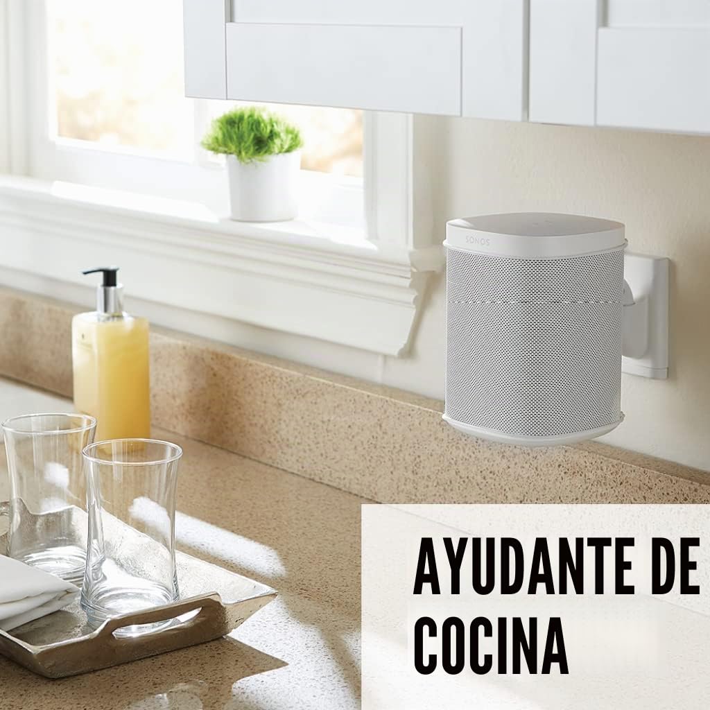 Sanus Soportes de Pared Ajustables para Altavoces diseñados para SONOS One, Play:1 & Play:3 – Par (Blanco)