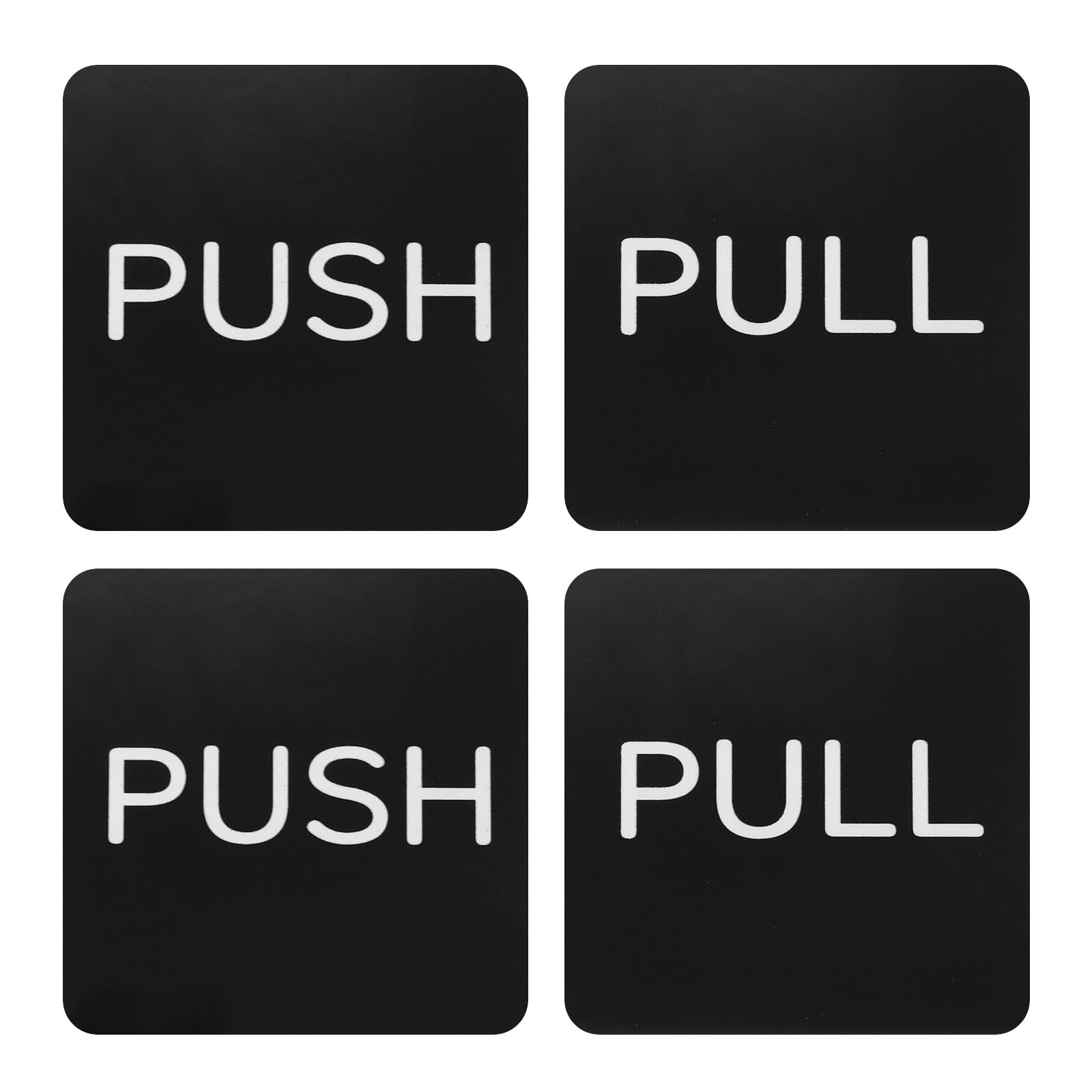 PATIKIL 2Set Push Pull Door Stickers, 3in Push and Pull Signs Plate Acrylic Vertical Self-Adhesive for Doors Glass Window Business Stores, Square,