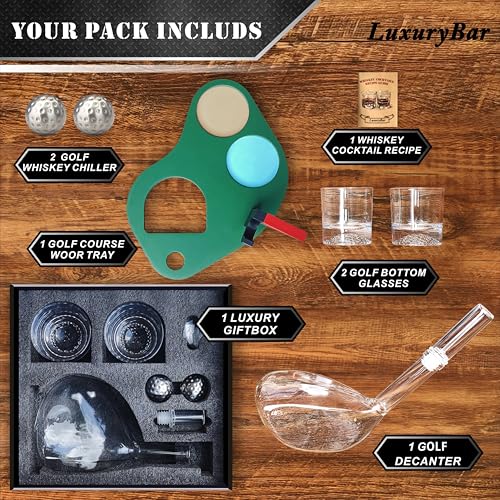 Juego de decantadores de whisky de golf con 50% de descuento