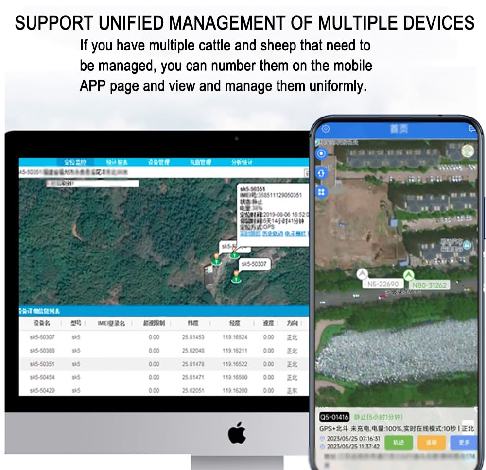 Animal Tracker, localizzatore GPS a energia Solare per bovini, Cavalli, cammelli e Bestiame, antifurto Impermeabile, Dispositivo di monitoraggio dell'attività, Posizionamento in Tempo Reale, tracci