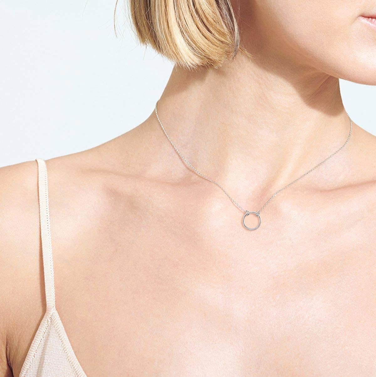 DAYLINLOVE Karma Choker naszyjnik dla kobiet, srebro wysokiej próby 925, choker, naszyjnik, biżuteria, prezent