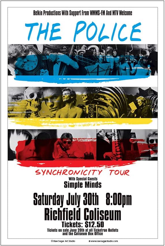 The Police 1983 Cleveland Concert Poster