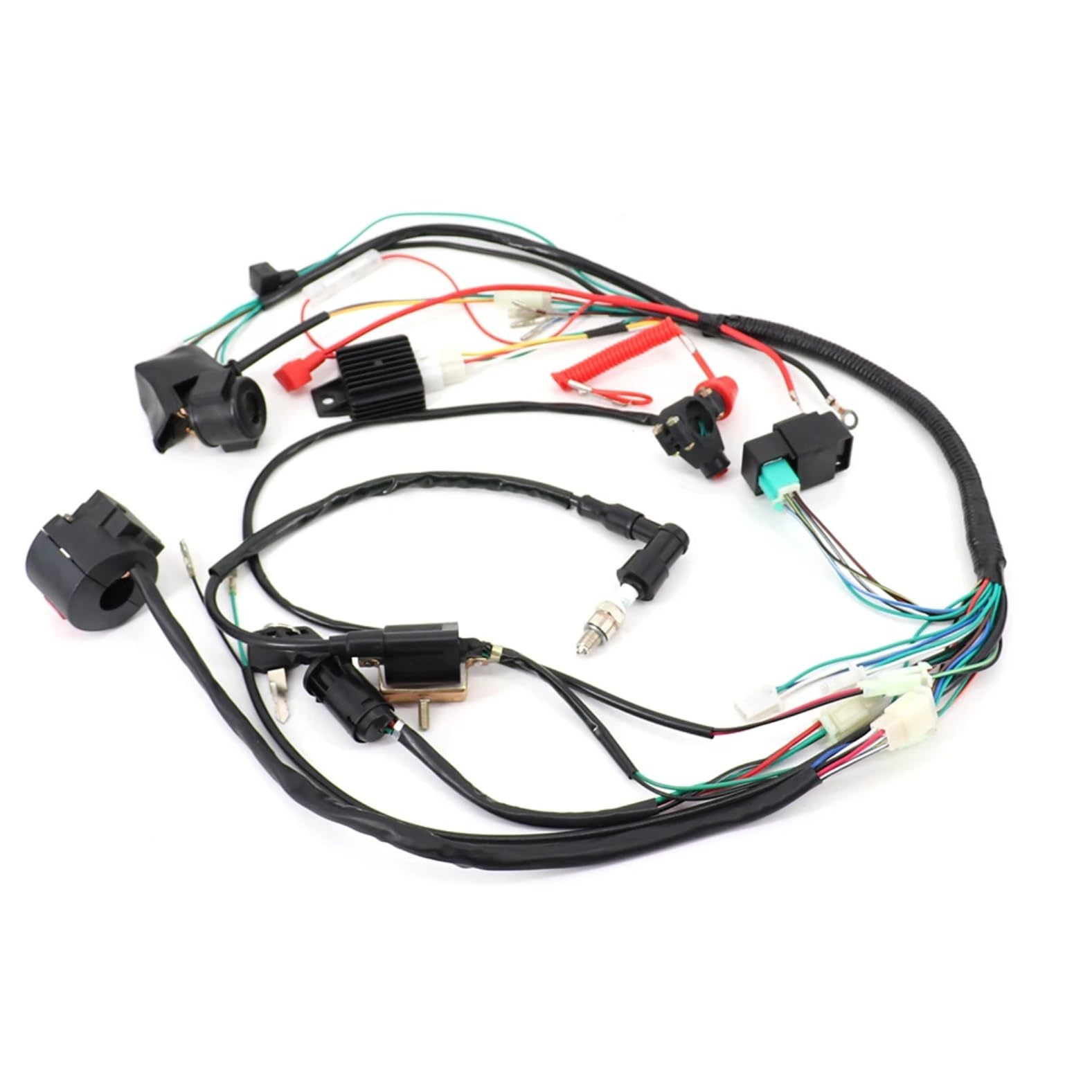 Rectificador Tensión Rectificador De Bobina De Encendido De Solenoide Para Motocicleta Arnés De Cableado Telar De 50cc 110cc Para 125cc PIT Quad Dirt Bike Piezas De Motocicleta ATV(1 set)
