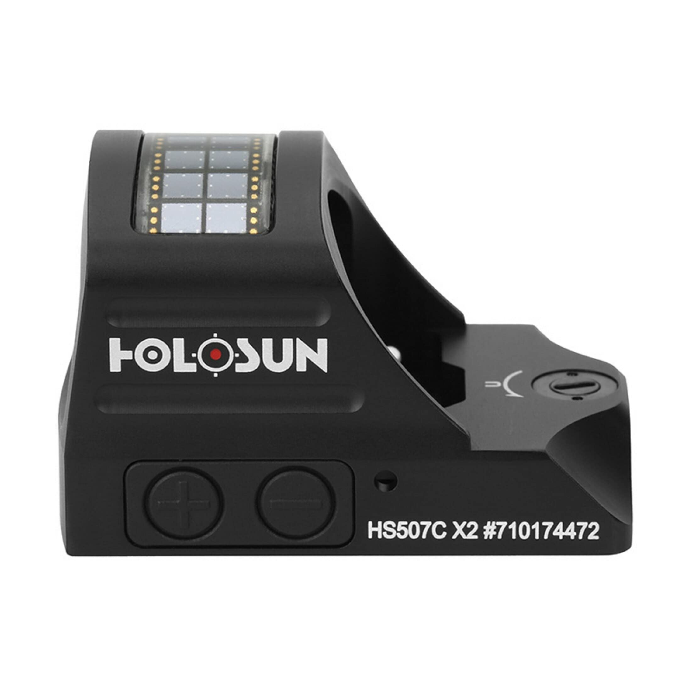 Holosun HS507C-X2 Offenes Reflex Rotpunktvisier + wechselbarem 2MOA Punkt, 32MOA Kreis Absehen Solarzelle, schwarz, Jagd, Sportschießen Softair, Tactical mini - 70152333