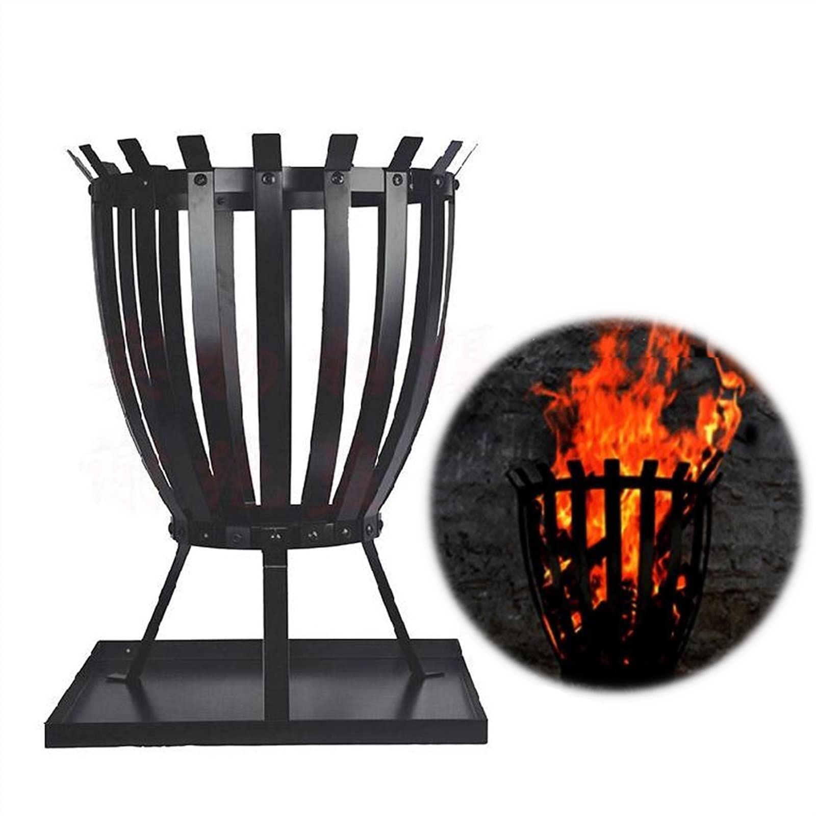 Estufas de Camping，Estufa de leña para Exteriores，Hoguera con Soporte，Rejilla de leña，Hoguera de Fuego，Quema de leña，Leña con una Capacidad máxima de 4 kg，Adecuada para una Fiesta de Hoguera de 50 p