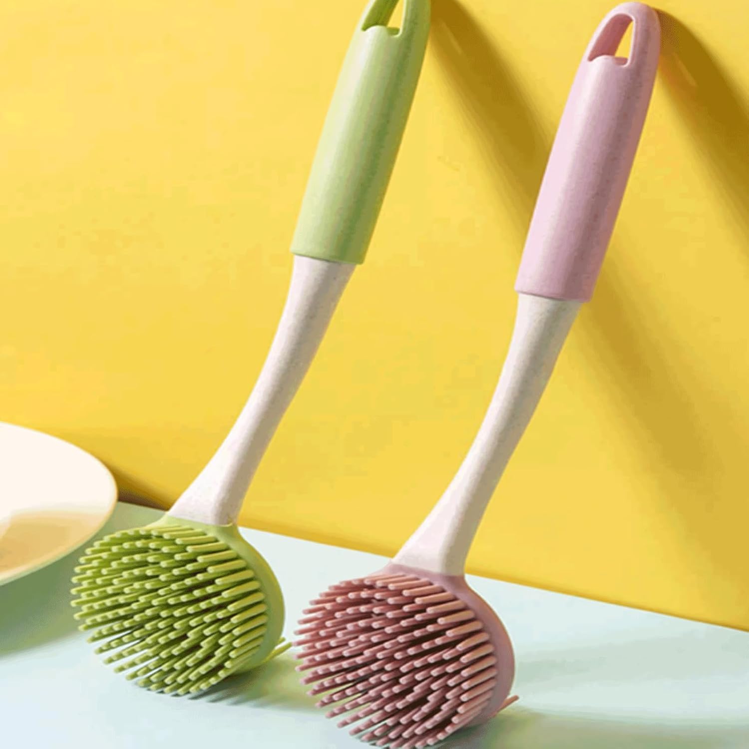 Multipurpose Rubber Cleaning Brush Double-Ended Cleaning Brush Kitchen Sink Cleaning Brush Long Handle Cleaning Brush Strong