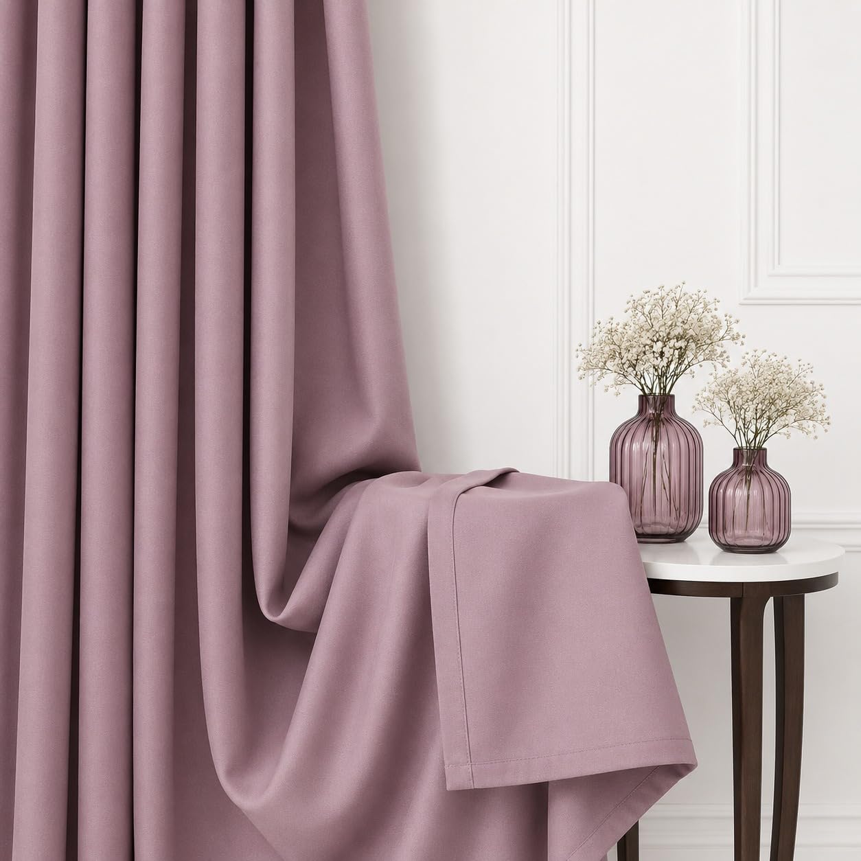 Blackout Curtains - Luxurious Lavender Linen -1