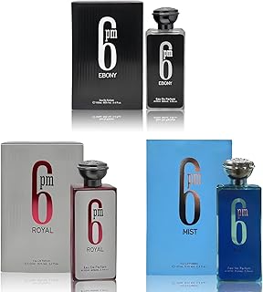 6 PM Series Eau De Parfum Spray with Woody Floral & Fruity Scent Perfume Gift Set Day to Night Fragrance for Men (Pack of 3) | Impression of 9 PM Perfume Series Cologne for Men