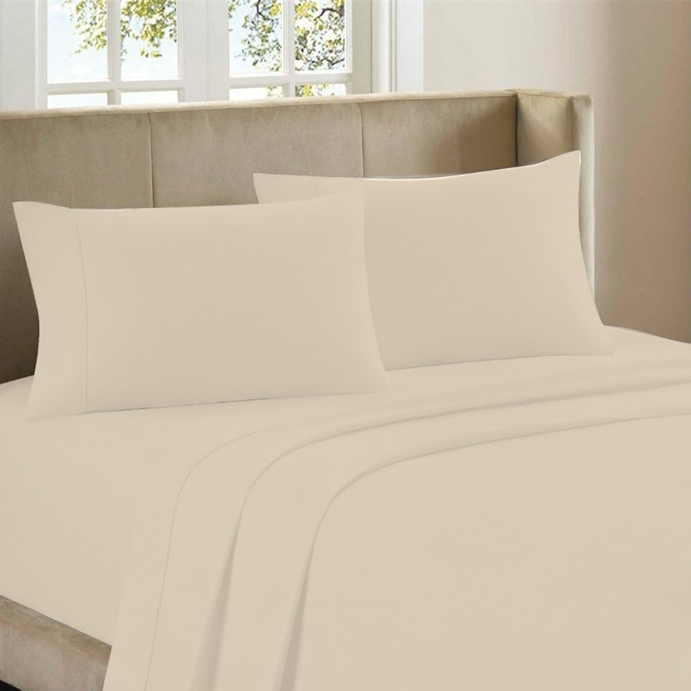 Cathay Luxury Silky Soft Polyester Single Flat Sheet, Twin Size, White: Home & Kitchen
