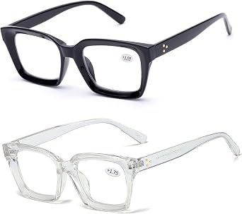 ZUVGEES Retro Style Blue Light Blocking Reading Glasses Big Eyeglass Frames Large lens Computer Readers