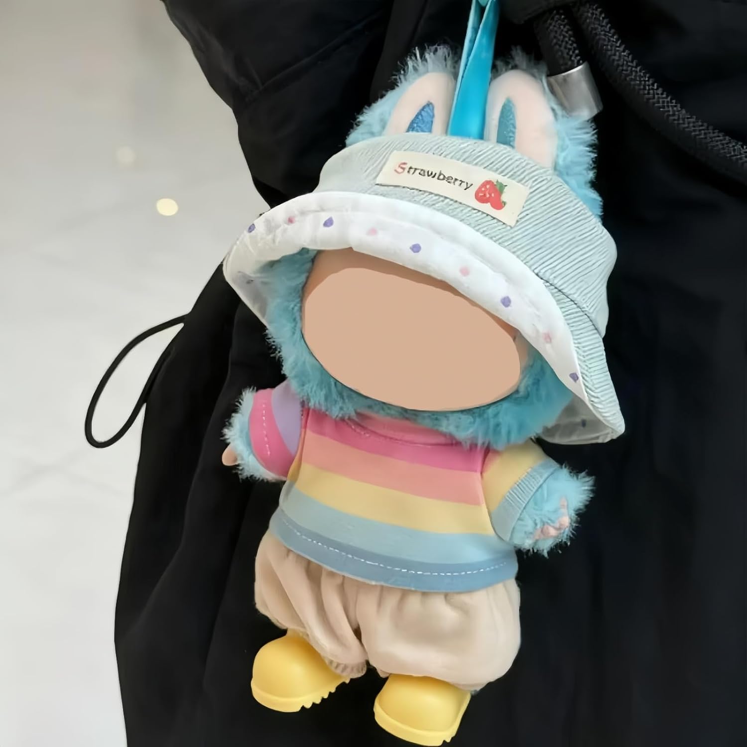 5 Set 17cm Doll Clothes, Clothes for Dolls Outfit, Accessories for 17cm Dolls Clothes T-Shirt + Pants + Hat + Wishing Bottle + Shoes, No Doll Included (Rainbow Wish)