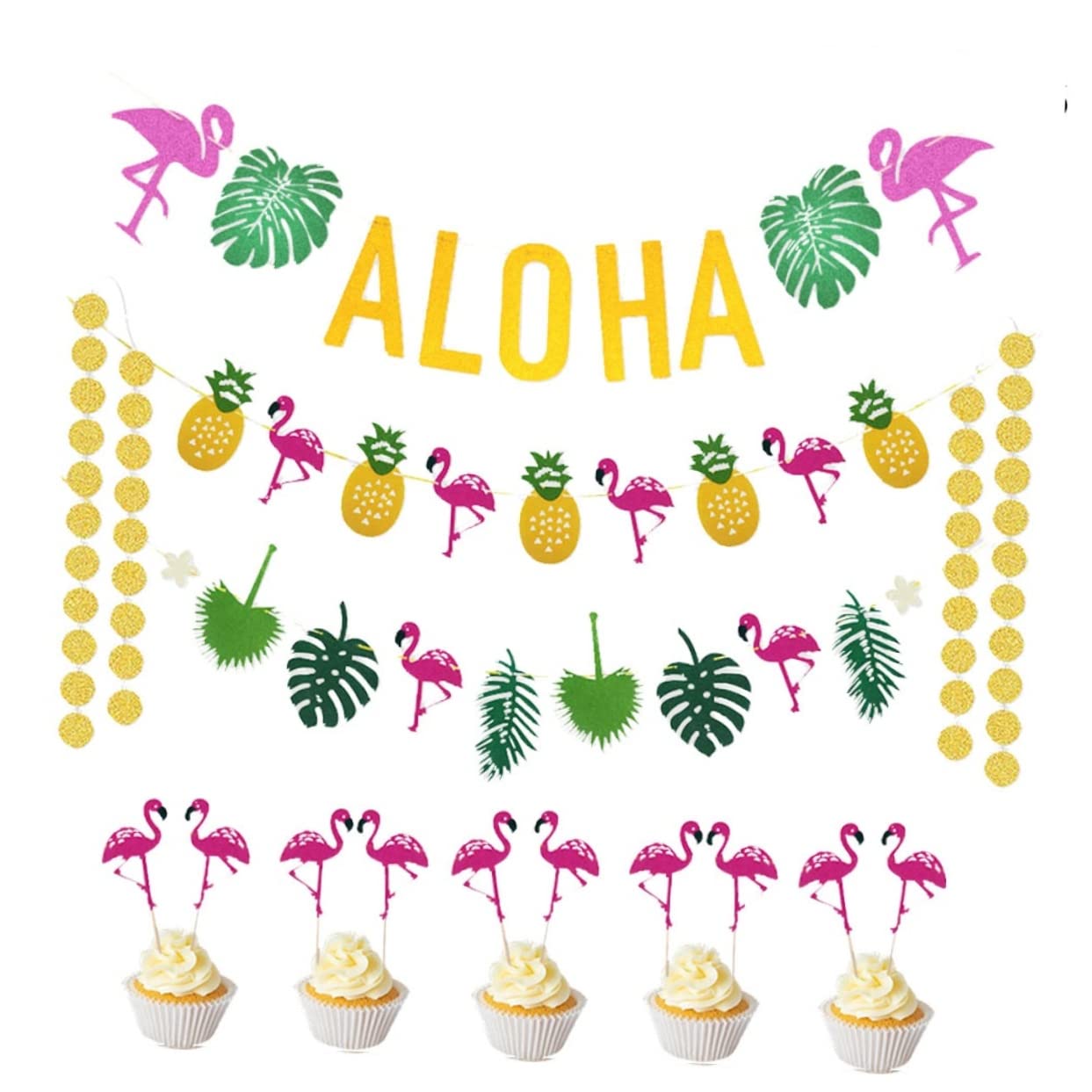 Toyvian 3piezas Kit De Decoración Aloha Hawaiano Guirnalda De Tortuga y Tropicales Accesorios Para Fiesta De Verano y Celebraciones Al Aire
