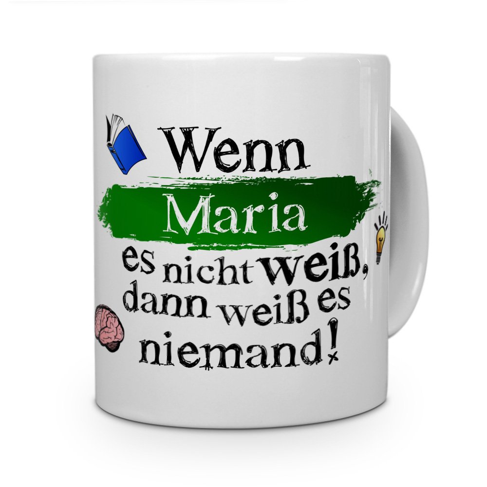 Personalisierte Tasse 'Leg Dich Nicht Mit Maria An' - 325 Ml, Spülmaschinenfest, Rot