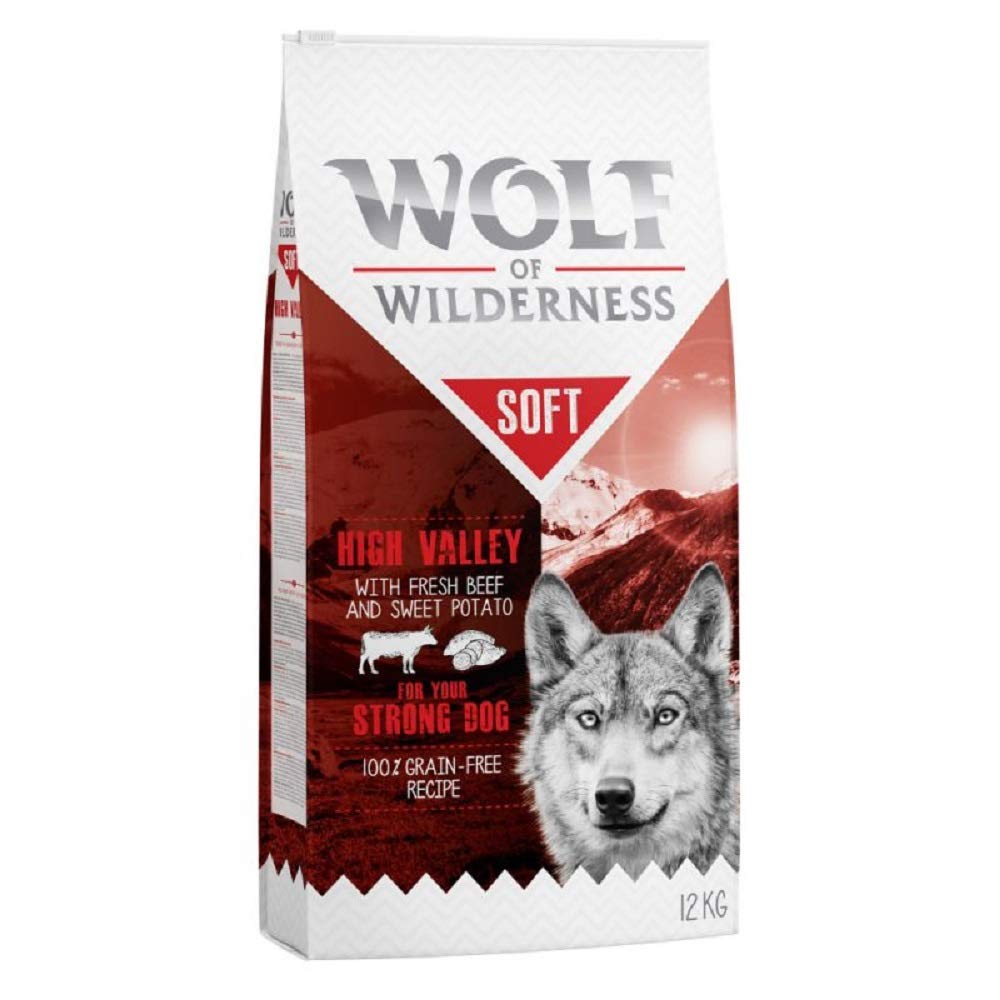 PaylesswithSS Adult complete Dog Food Semi Moist High Valley Wolf Wilderness Beef (12kg bag)