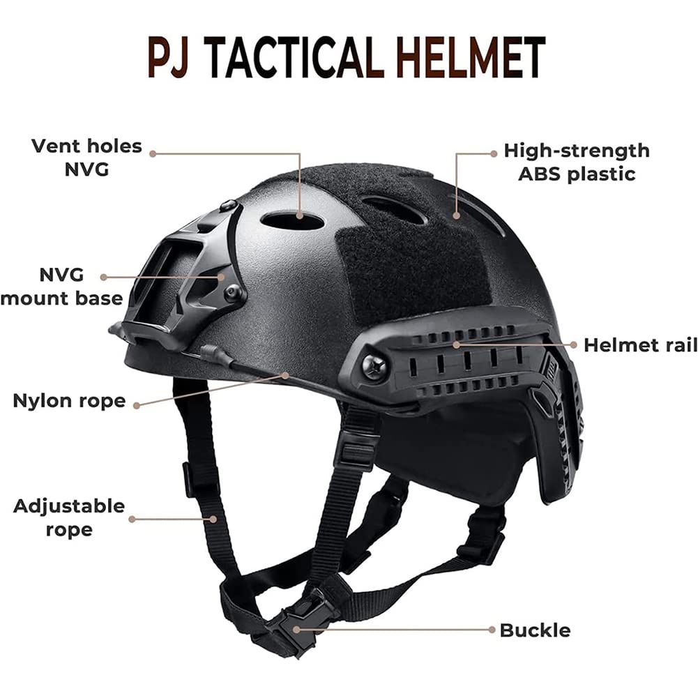 Tactical Helmet Set, With Military Headset & Glasses & NVG Assembly & Telescope Model Tactical Gear Combination, For Airsoft Protective Outdoor Paintball Cosplay,Sets c