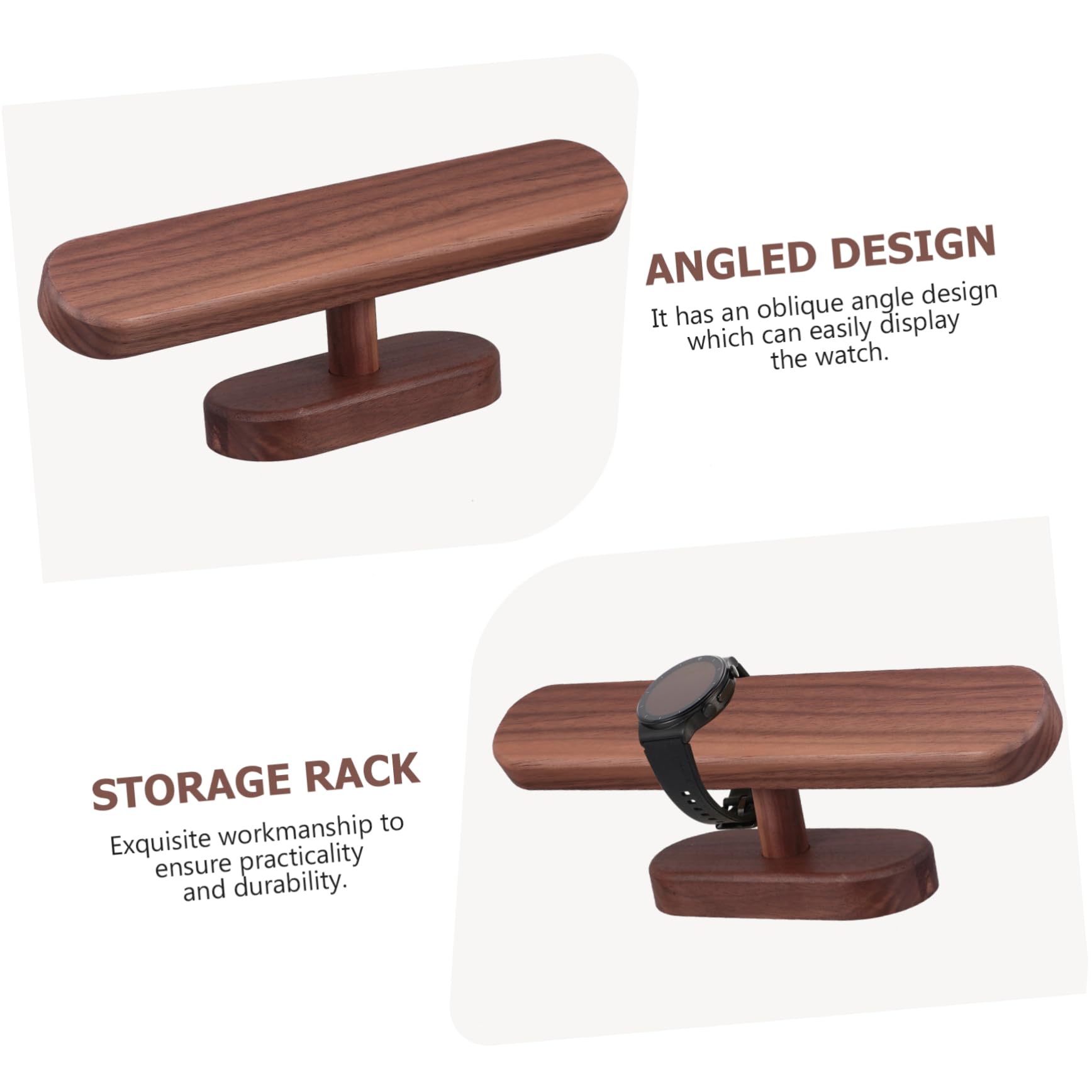 Présentoir de bijoux et montres en bois de noyer - Petit présentoir de bureau pour bracelets, accessoires, solution de rangement pour la maison et le magasin