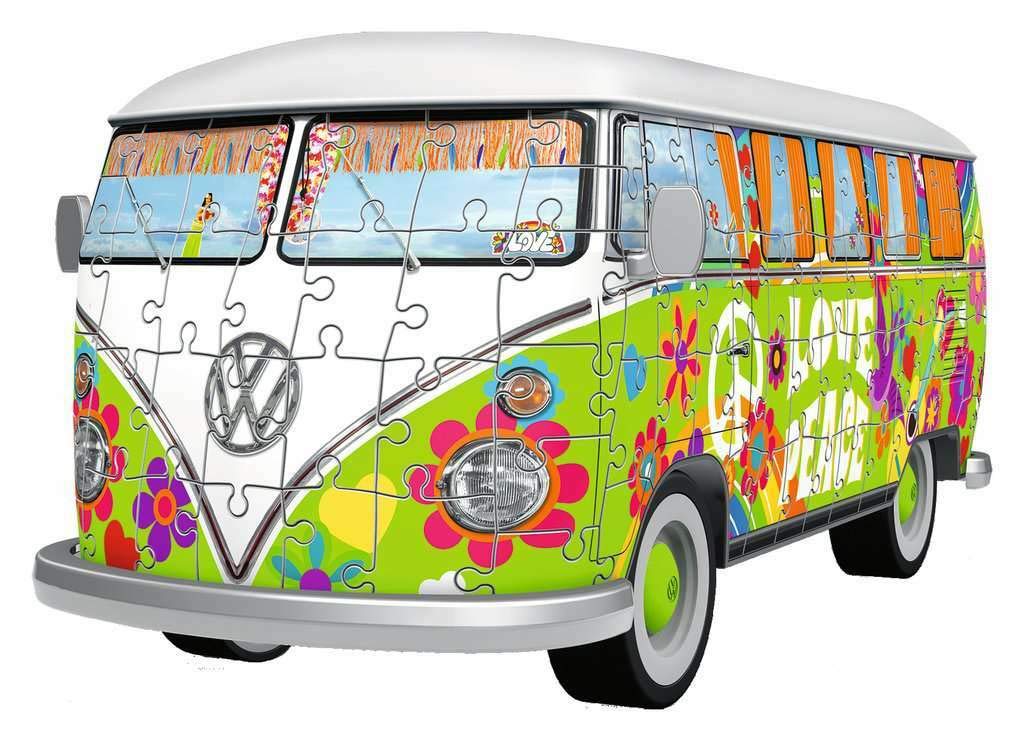 Ravensburger VW Camper Van Woodstock 50th Anniversary 162 piece 3D Jigsaw Puzzle for Kids age 8 years and up. These puzzles make ideal VW Camper Van Gifts - Image 2