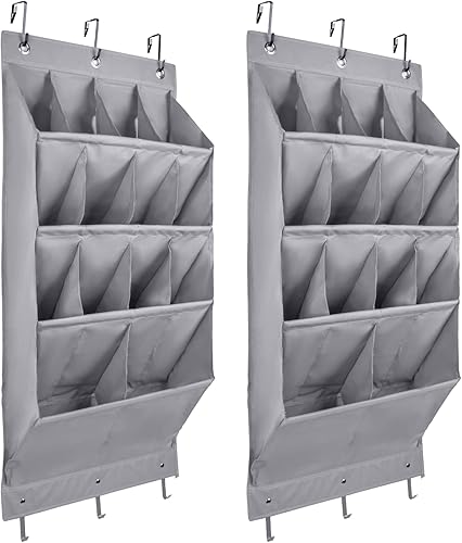 Tiktiger Organizador de zapatos para colgar sobre la puerta, paquete de 2 organizadores de zapatos colgantes sobre la puerta, estante de zapatos de