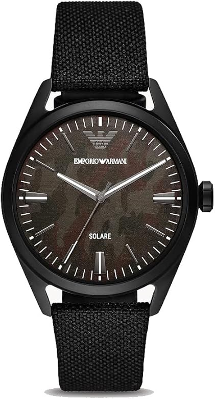 Bauhaus Orologio Da Uomo Solar 2112 - Quadrante Verde, Cinturino In Pelle, Carica Solare Con Indicatore Energia