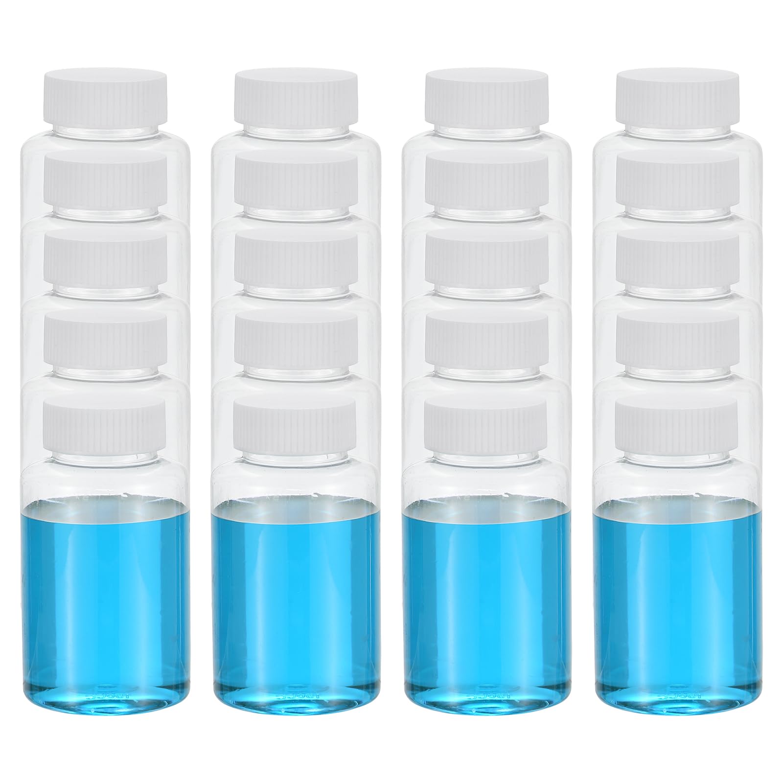 PATIKIL 20pz Boccette da 150ml per Reagenti, Bottiglie Tondo a Bocca Larga in Pet con Tappo a Vite per Acqua Laboratorio Sigillo Conservazione Campioni Solidi, Trasparente