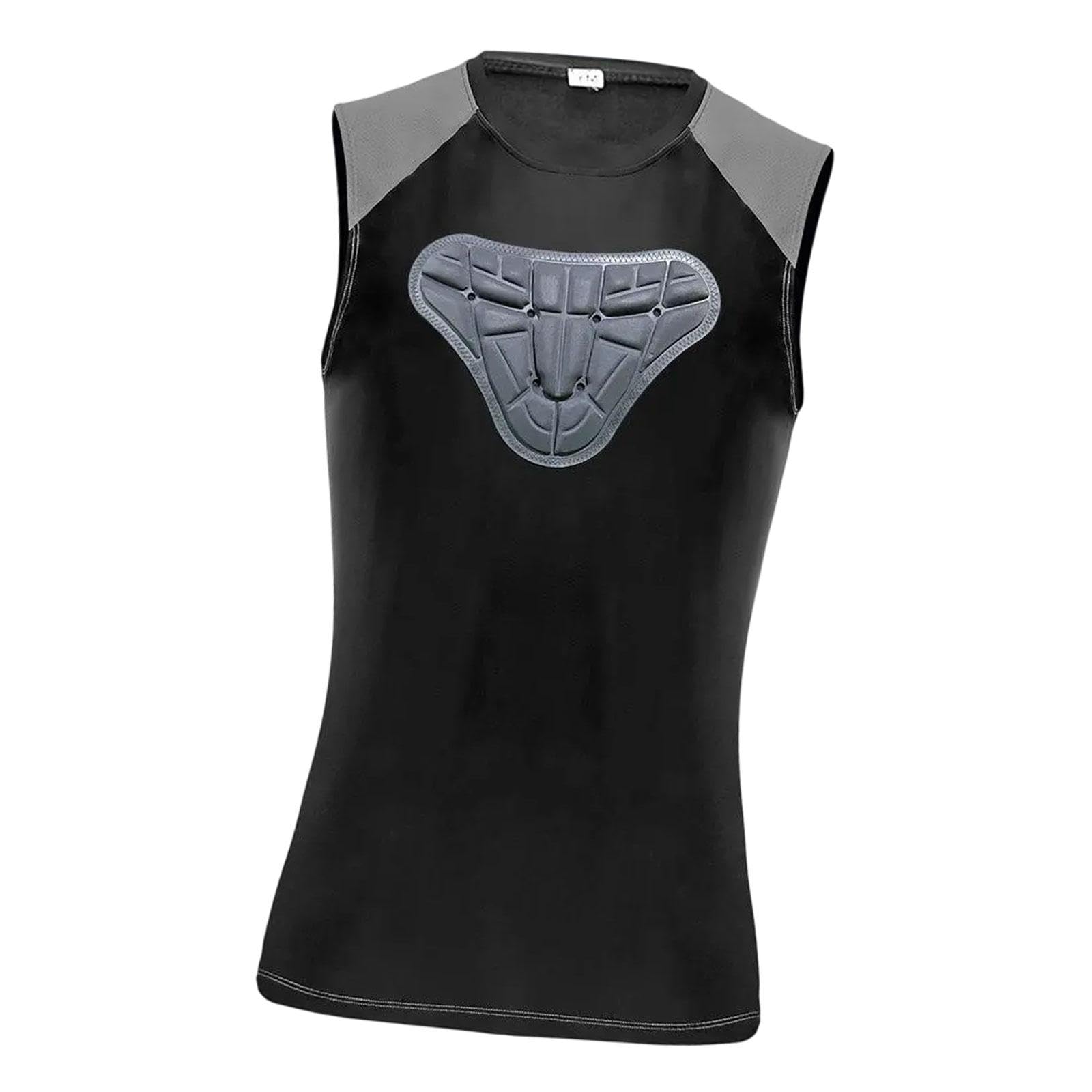 rockible Mens Padded Vest Basketball Football Protect Gear Lightweight Chest Protection Soccer Goalkeeper for Rugby Baseball, M