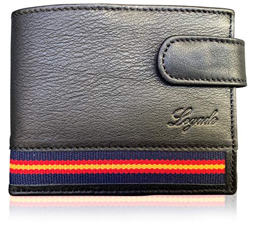 Cartera Billetera Hombre Negra españa LEGADO Cartera Hombre españa Negra Billetera Monedero Hombre Negra Bandera españa Billetera Hombre Piel españa (con Cierre)