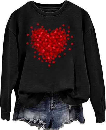 Miniatura 4 de Sudadera para el día de San Valentín para mujer, divertida camiseta de manga larga con estampado de corazón y corazón