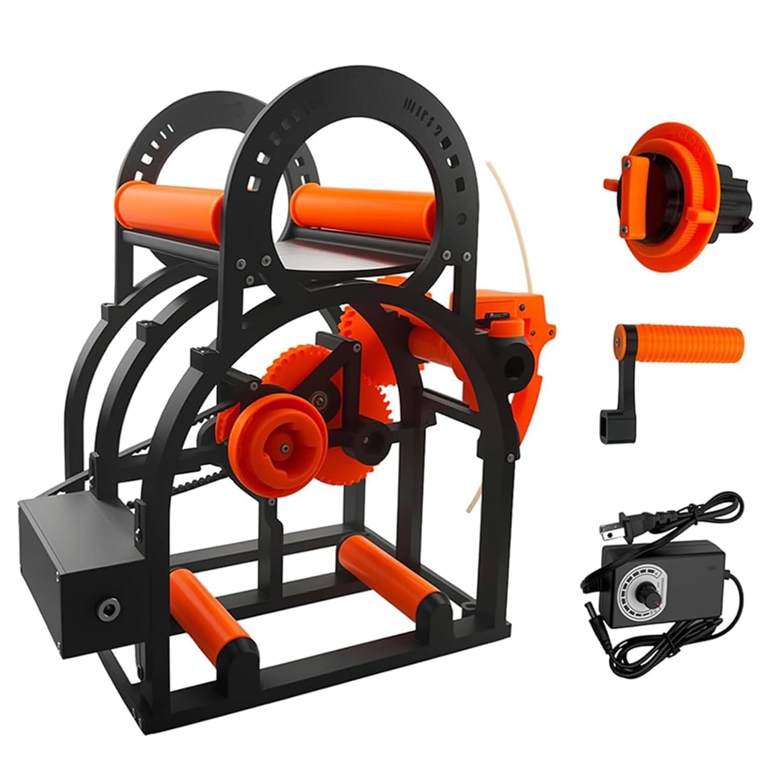 Bobinadora de filamento con diseño modular extraíble y enhebrado manual para suministros de impresión 3D