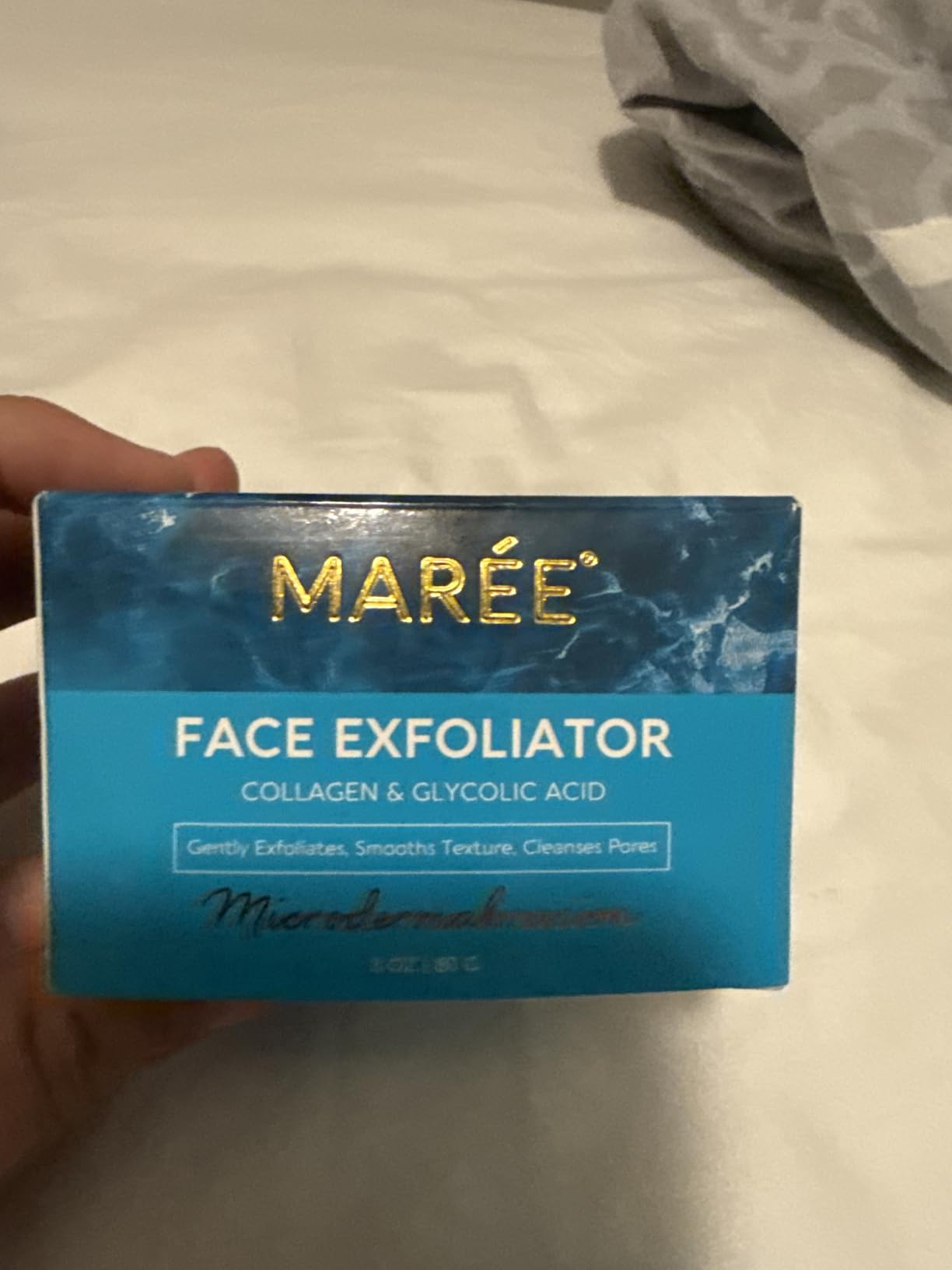 MAREE Face Exfoliator – Microdermabrasion Facial Scrub & Exfoliating Face Wash for Women – Collagen & Glycolic Acid – Gentle Scrub and Exfoliant – Men Exfoliating Scrubber – Exfoliante Facial Cleanser 3 OZ